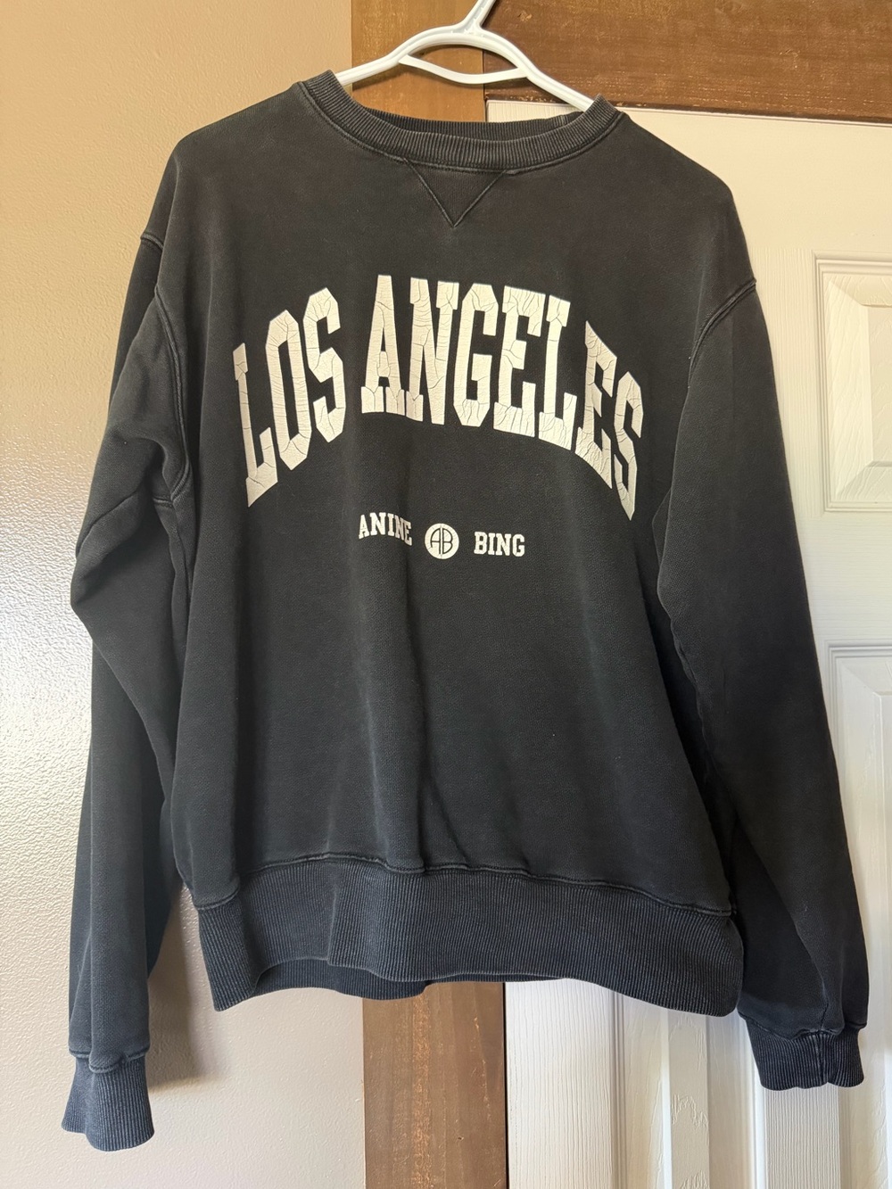 Anine Bing Black Los Angeles Crewneck Sweatshirt